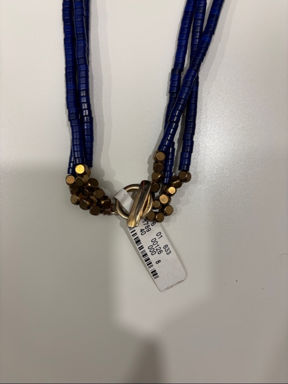 Neiman Marcus Blue Multi-Strand Beaded Necklace - Picture 3 of 4